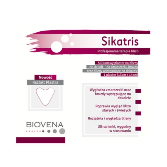 Biovena Health Sikatris Silikonowy plaster na zmarszczki, bruzdy i blizny na dekolcie 13cmx14cm 507