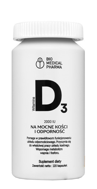 Bio Medical Pharma Bio Medical Pharma Witamina D3 2000 IU - 120 kapsułek