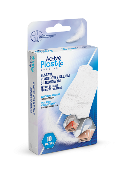 NTRADE ACTIVE PLAST Zestaw plastrów z klejem silikonowym. 10szt.