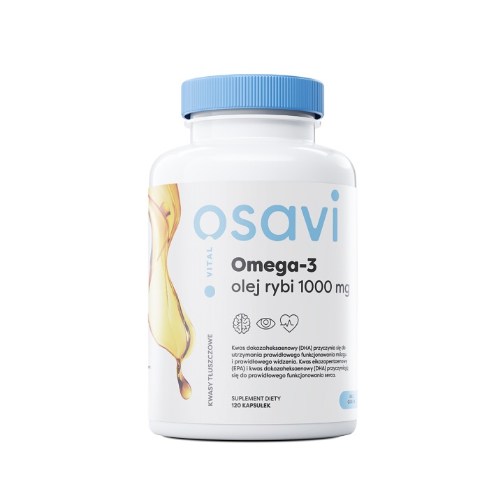 OSAVI Omega-3 Olej Rybi 1000mg 120 Kapsułek żelowych Cytryna