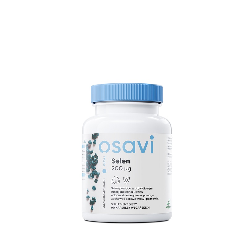 OSAVI Selen 200mcg (Wsparcie odporności, tarczycy) 90 Kapsułek wegańskich