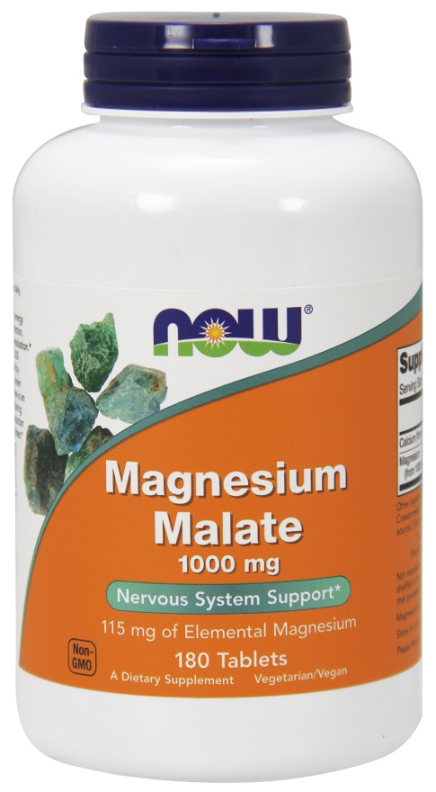 Now Foods Magnesium Malate 1000 mg - 180 Tabletek