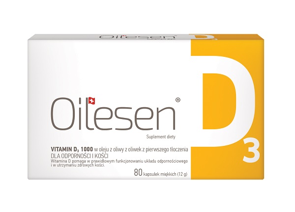 Valentis Oilesen Vitamin D3 1000 x 80 kaps