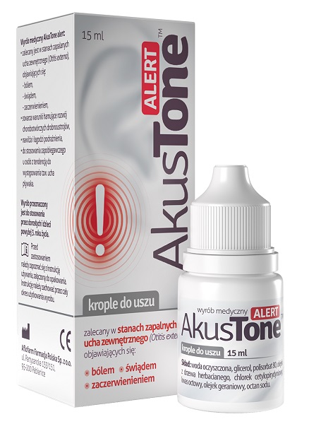 AFLOFARM Akustone ALERT krople do uszu 15 ml |  OD 199 PLN!