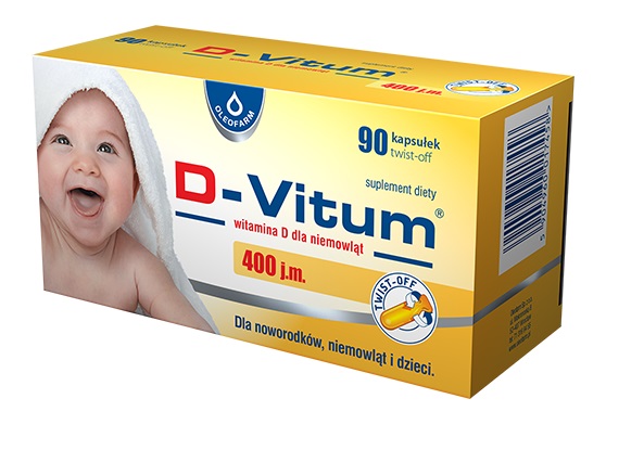 Oleofarm SP. Z O.O. D-Vitum 400 dla noworodków, niemowląt i dzieci 90 kapsułek 8606212