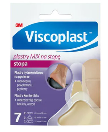 3M POLAND SP Z O.O Viscoplast Plastry MIX na stopę 7 sztuk