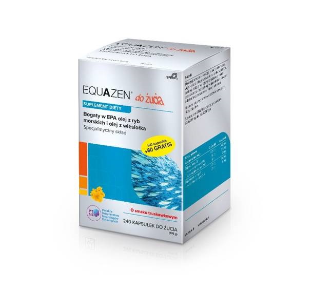 QPHARMA SP. Z O.O. QPHARMA SP Z O.O Equazen o smaku truskawkowym 240 kapsułek do żucia