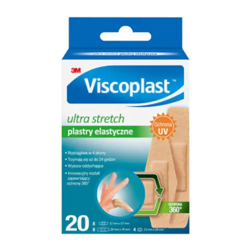 3M VISCOPLAST Viscoplast plastry elastyczne Ultra Stretch x 20 szt
