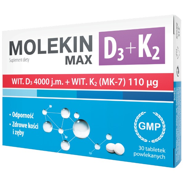 Natur Produkt N.P SP Z O.O MOLEKIN D3 + K2 MAX 30 tabletek