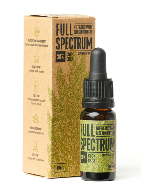 Full Spectrum Olejek Konopny CBD+CBDA 30%, Płyn 10 ml