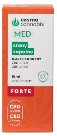 Cosma Cannabis Med Stany Zapalne CBD CBG Forte Olejek 15 ml