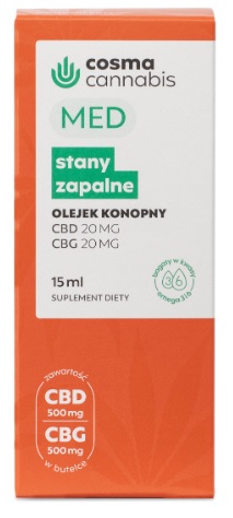 Cosma Cannabis Med Stany Zapalne CBD CBG Olejek 15 ml