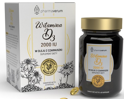 PHARMAVERUM Pharmaverum Witamina D3 2000 w oleju z czarnuszki PHA5014