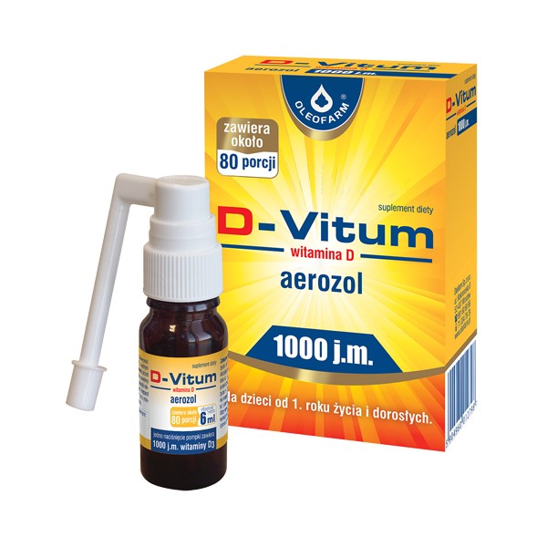 Oleofarm D-vitum witamina d 1000 j.m dla niemowląt aerozol 6 ml