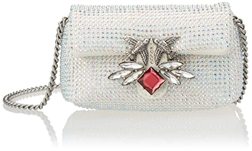 Pinko Love Micro Puff C Zamsz + Stra, Torba damska, Jeden rozmiar, Z14o_biały Silver Silver