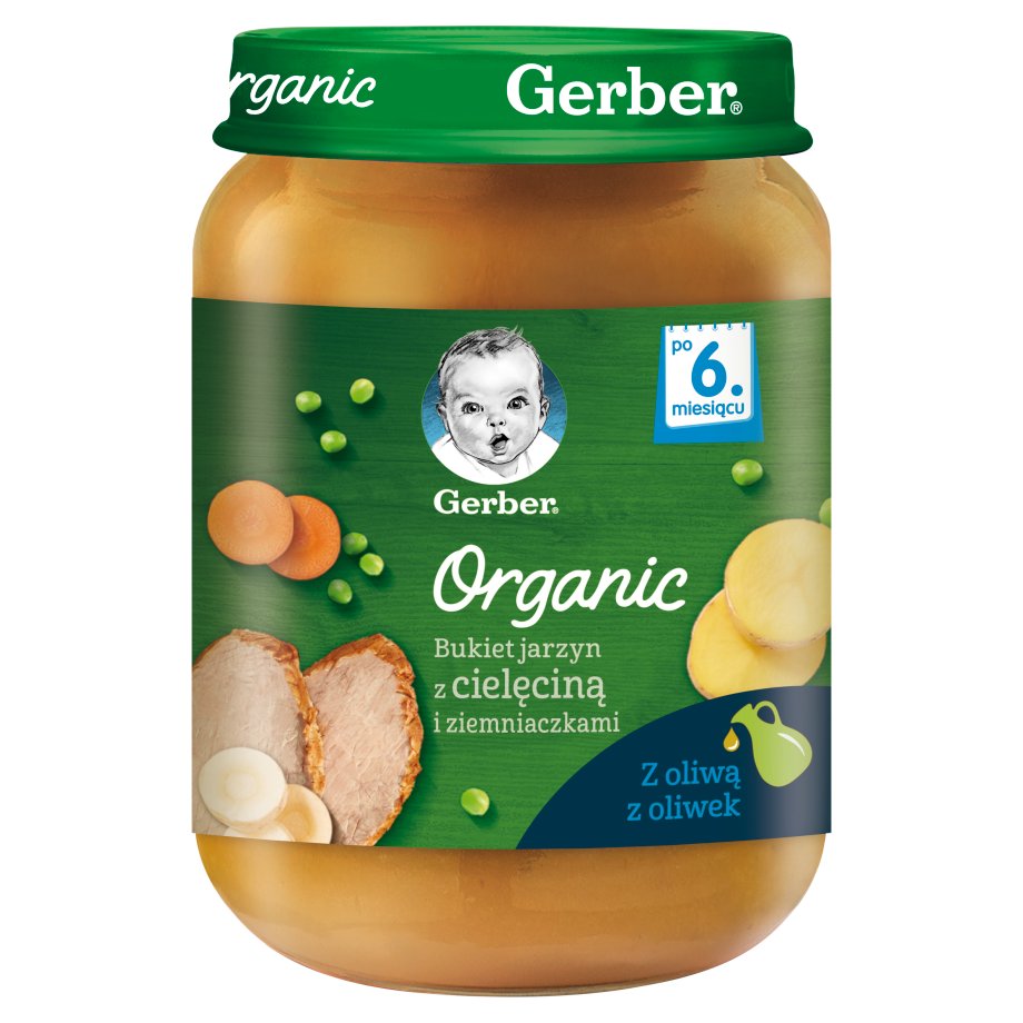 Gerber NESTLE POLSKA S.A. Nestlé Organic bukiet jarzyn z cielęciną i ziemniaczkami po 6 miesiącu 190 g 3750961