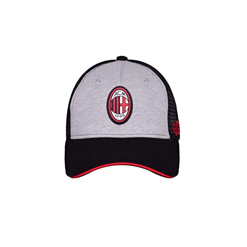 AC Milan Czapka Trucker z daszkiem i siatkówką, Bawełna, Poliester, Szary, Czarny, Czerwony Rozmiar Regulowany