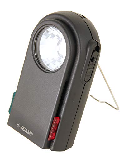 Latarka z 3 diodami LED. Kolorowe filtry, przycisk Morse'a. Plastik, czarny