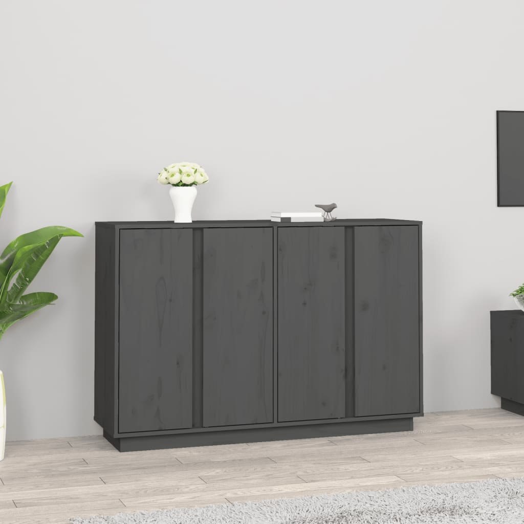 Lumarko Szafka, szara, 120x35x80 cm, lite drewno sosnowe