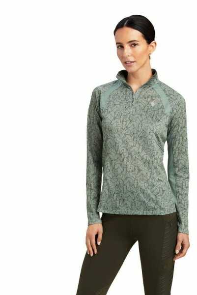 Ariat Bluzka damska SUNSTOPPER 2.0 - hedge green doodle horse