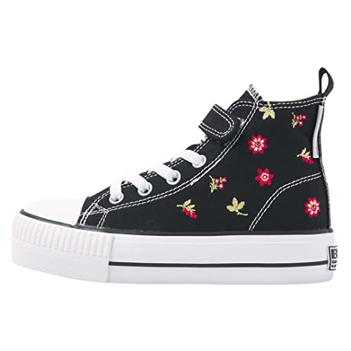 British Knights Kaya MID trampki dziewczęce HIGH-TOP, chwarz geblümt, 32 EU