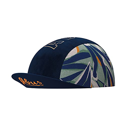 ABUS Czapka Race Cap – stylowa czapka z daszkiem – ochrona przed słońcem, owadami i potem – pasuje pod kask rowerowy – dla kobiet i mężczyzn – ciemnoniebieska ze wzorem, rozmiar M