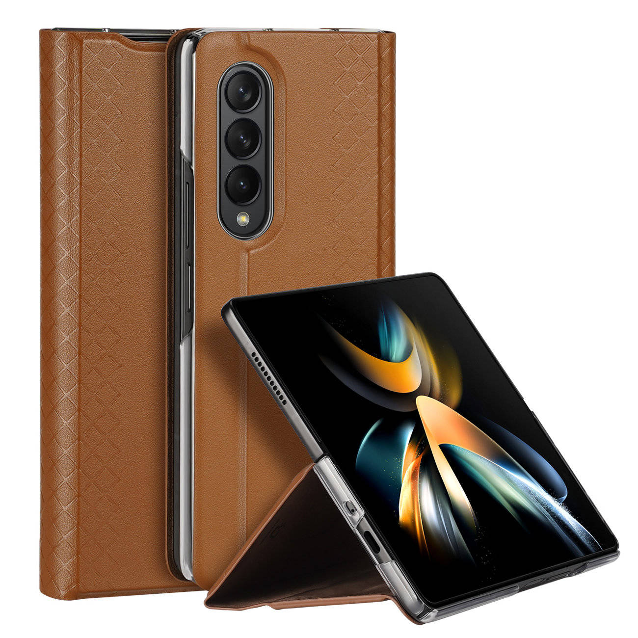 Dux Ducis Bril etui Samsung Galaxy Z Fold4 z klapką portfel podstawka brązowy