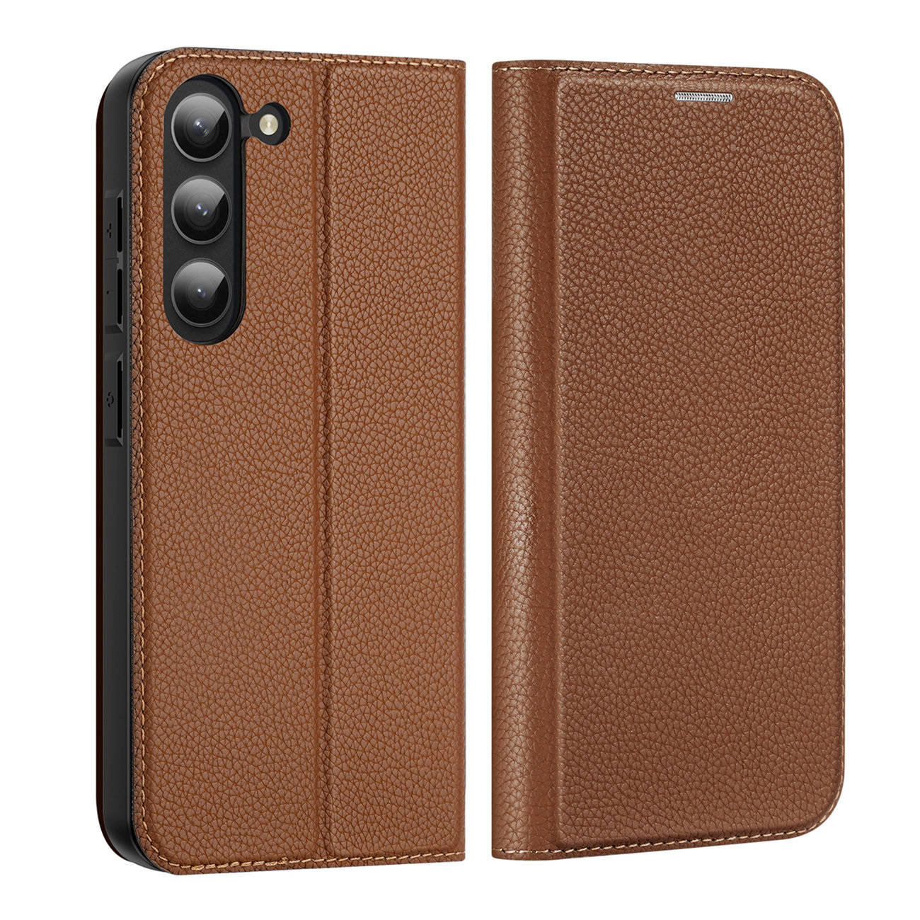 Dux Ducis Skin X2 etui Samsung Galaxy S23+ pokrowiec z klapką portfel podstawka brązowe