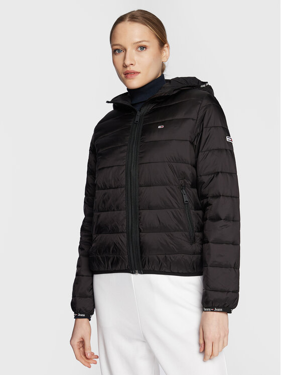 Tommy Jeans Kurtka puchowa Quilted Tape DW0DW15168 Czarny Regular Fit