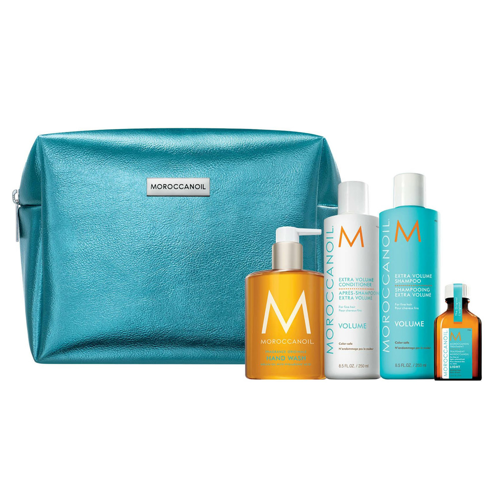 Moroccanoil, Wymarzone Wygładzenie, zestaw do włosów puszących się + kosmetyczka