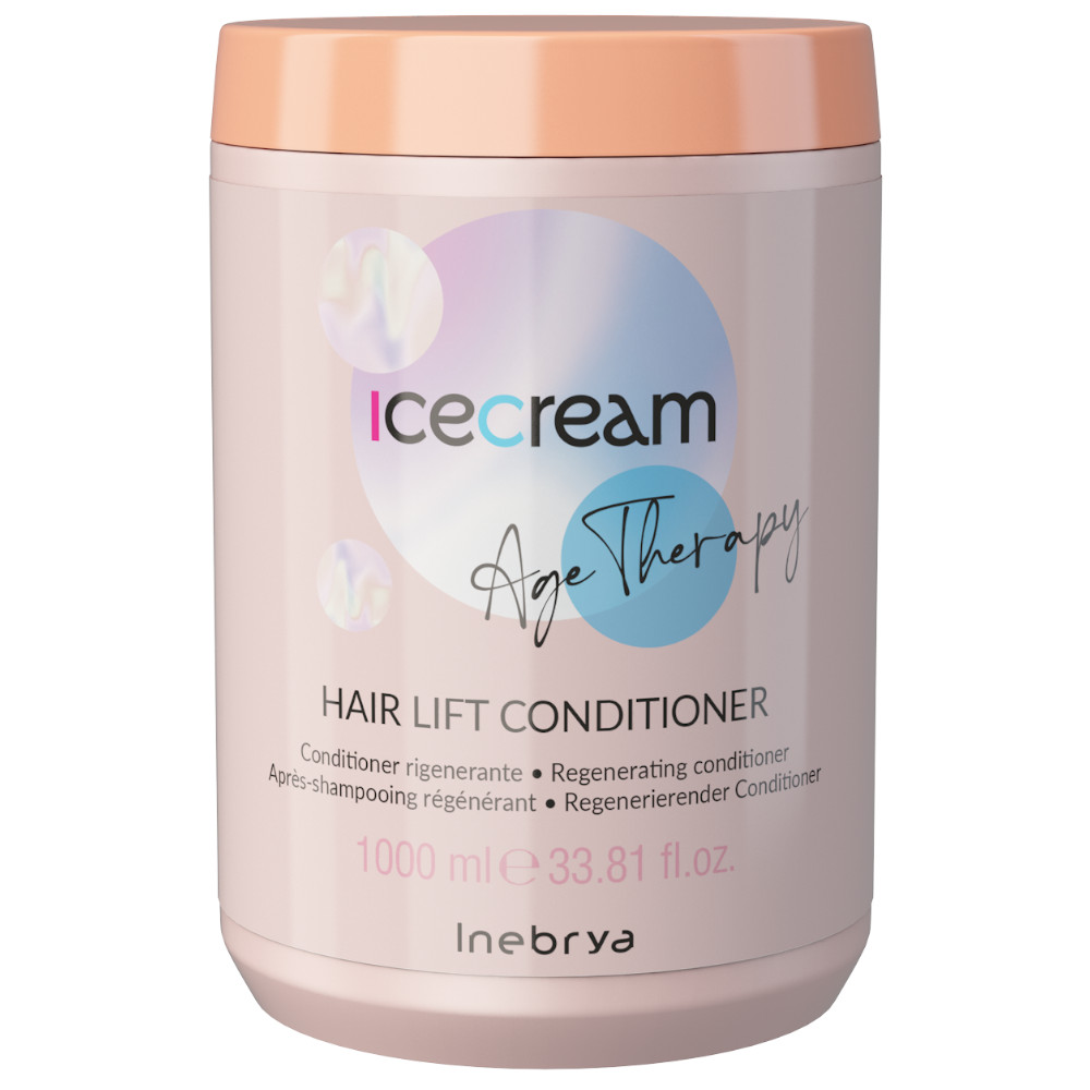 Inebrya Ice Cream Hair Lift, odżywka regenerująca do włosów dojrzałych, porowatych lub po zabiegach, 1000ml