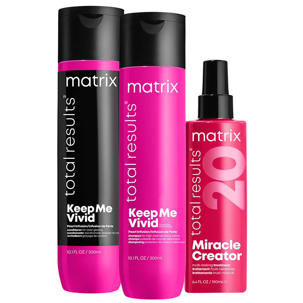 Matrix Keep Me Vivid, zestaw chroniący kolor, szampon + odżywka + maskaw sprayu