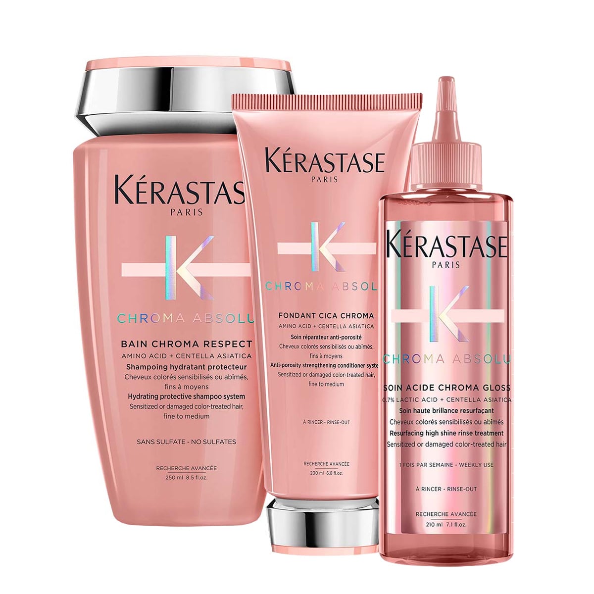 Kerastase Chroma Absolu, zestaw do włosów koloryzowanych, szampon + odżywka + nabłyszczacz
