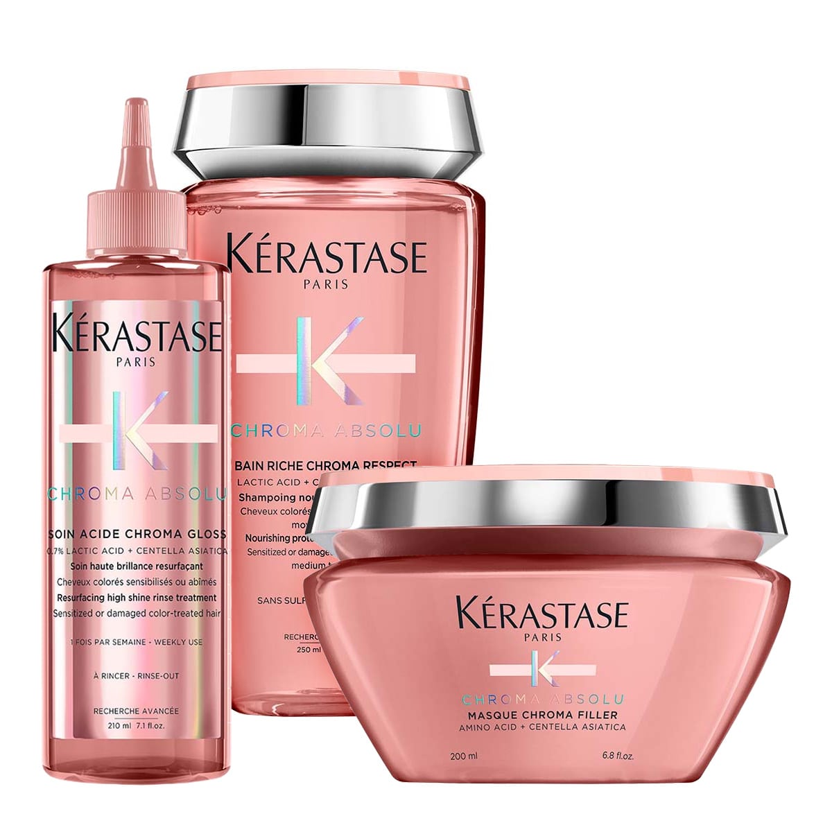 Kerastase Chroma Absolu Riche, zestaw do włosów koloryzowanych, szampon + maska + nabłyszczacz