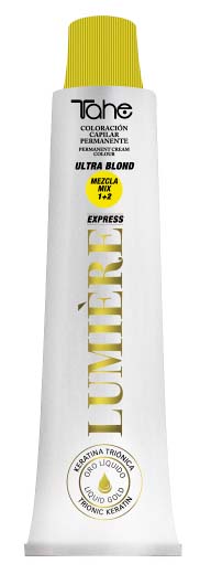 Tahe Lumiere Express Ultra Blond, farba do włosów z keratyną i olejkiem arganowym, koloryzacja trwała, 100ml | Kolor: 100.02