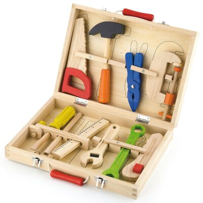 VIGA TOYS Skrzynka z narzędziami drewniana Przybornik Viga Toys 50387