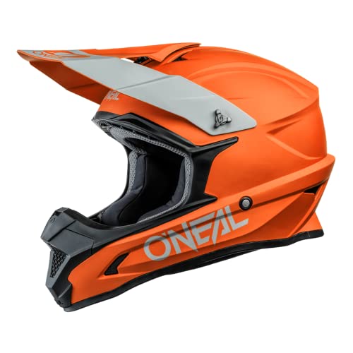 O'NEAL | Kask Motocrossowy | MX Enduro Motocyklowy | Standard bezpieczeństwa ECE 22.05, Otwory wentylacyjne dla optymalnej wentylacji i chłodzenia | 1SRS Kask pełny | Pomarańczowy | XL