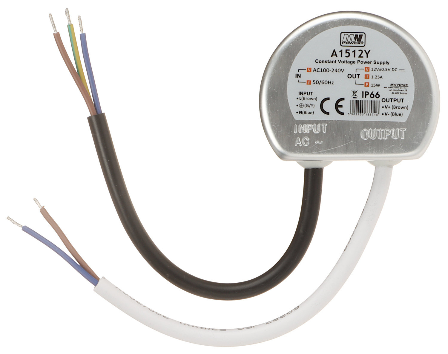 Zasilacz impulsowy 12V/1.25A-TP MW POWER