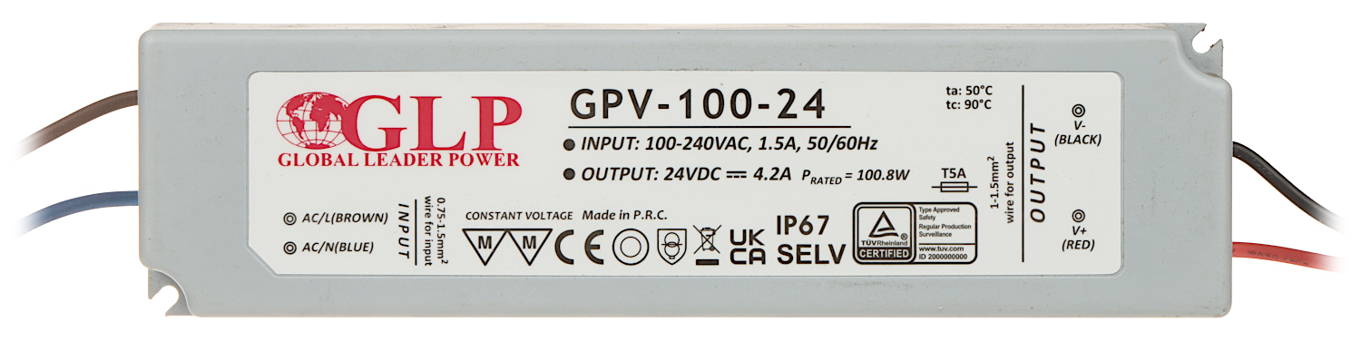 GLP ZASILACZ LED GLP 100W 24V IP67 LUX00951