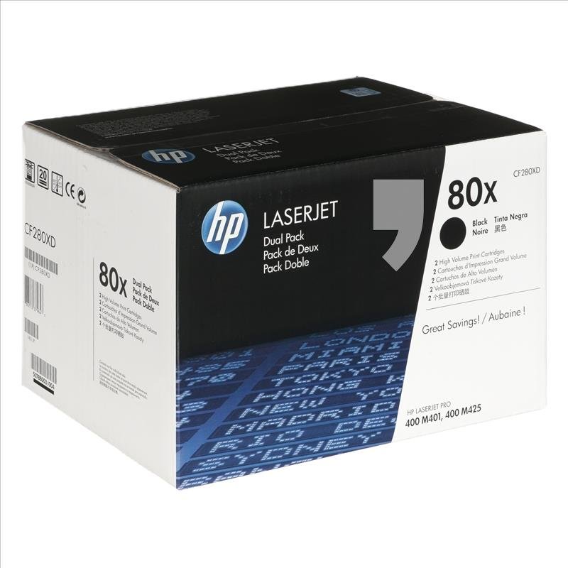 Toner 80X Blk Dual Pack CF280XD