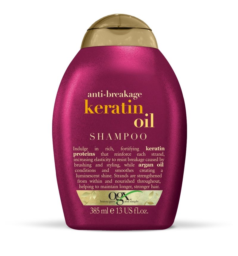 Organix Cosmetix Keratin Oil, szampon z olejkiem keratynowym zapobiegający łamaniu włosów, 385 ml