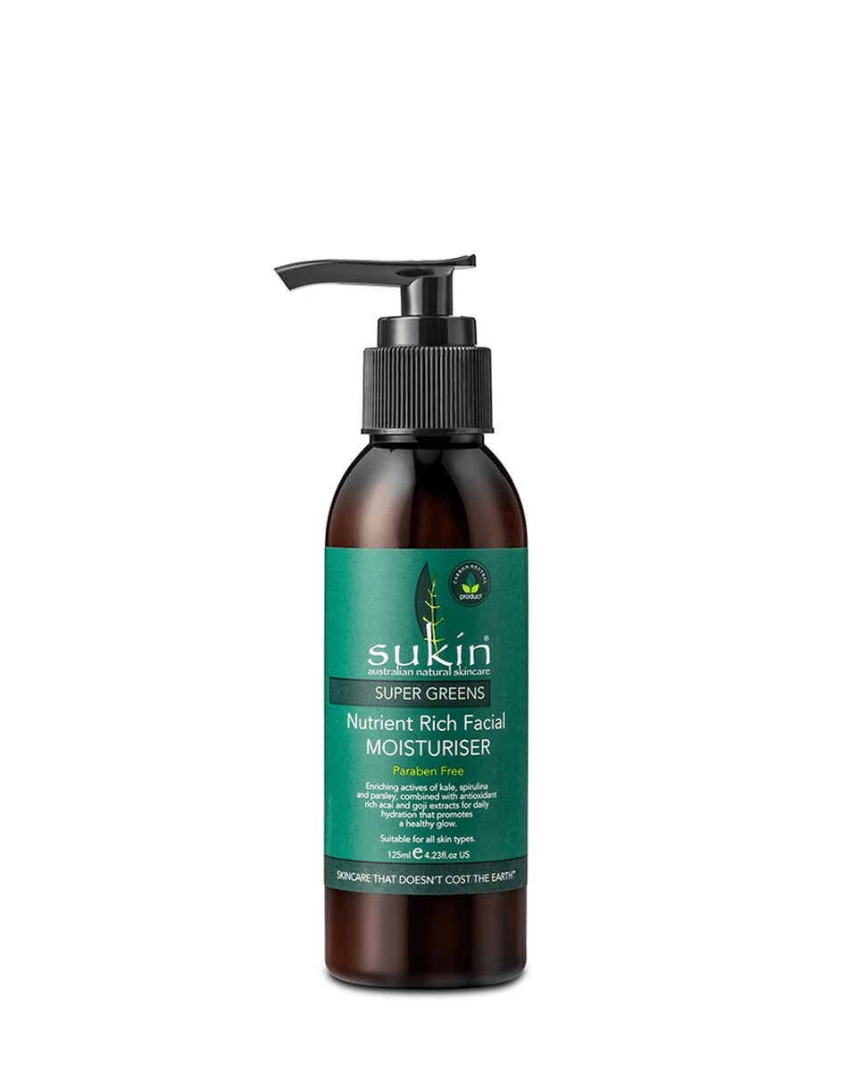 Sukin Super Greens, detoksykująco-nawilżający krem do twarzy, 125 ml