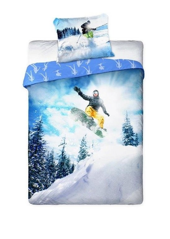 Faro Sportivo, Komplet pościeli młodzieżowej, bawełniana, Snowboard, 140x200 cm
