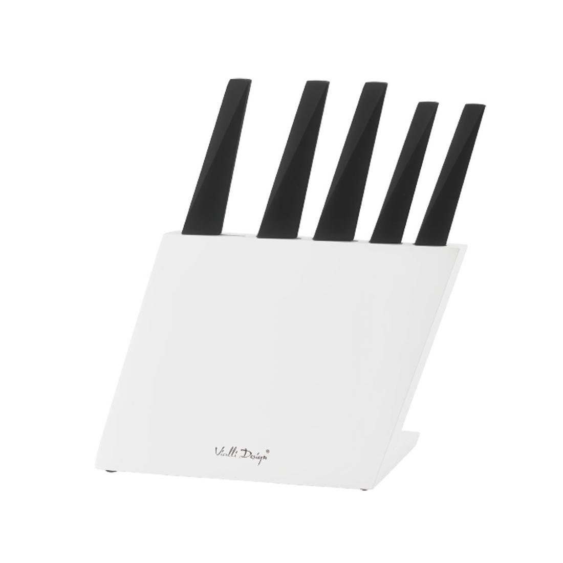 Viallidesign Zestaw 5 noży w bloku (biały) VOLO Vialli Design