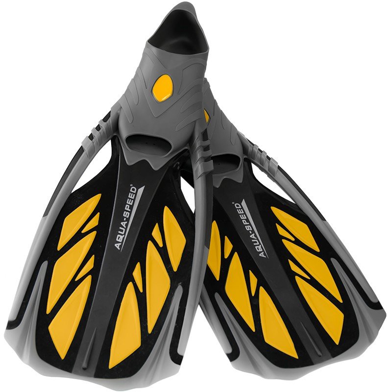Aqua Speed Płetwy do snorkelingu, Inox, czarno-żółte, rozmiar 44/45