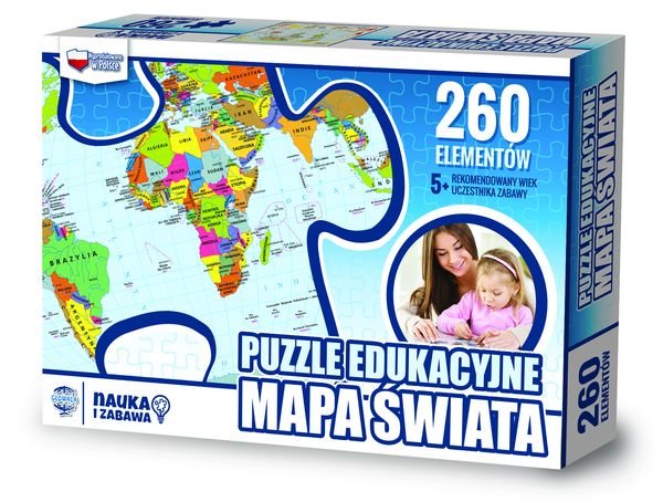 Zachem PUZZLE EDUKACYJNE 260 MAPA ŚWIATA