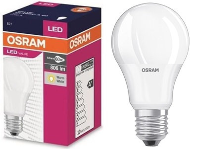 Osram Żarówka LED Value Clear A60 9,5W/827 E27 Frosted 4052899326842_2