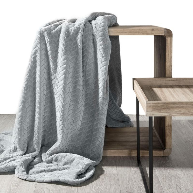 Euro Firany Koc Flanelowy Design Cindy Srebrny 170x210 1103058