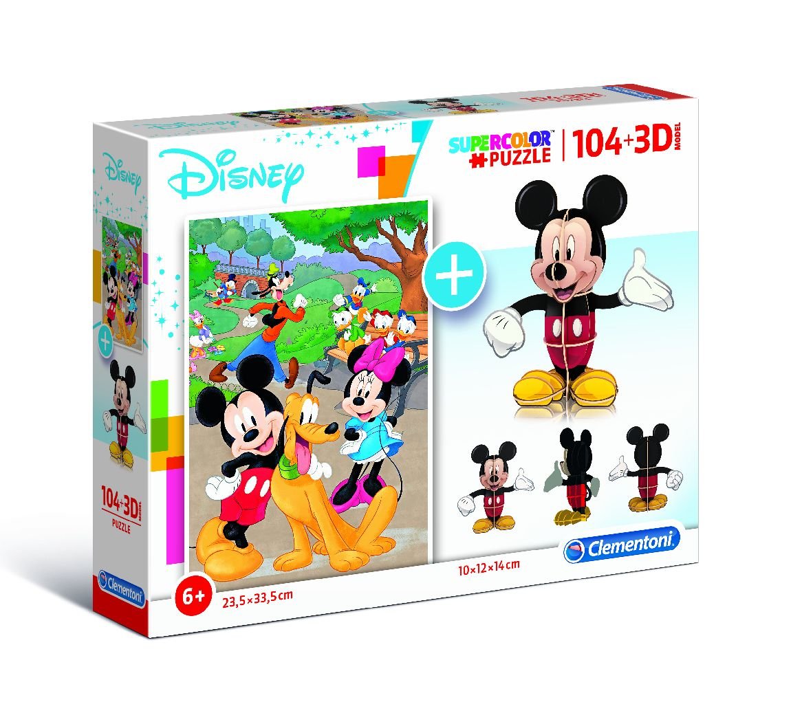 Clementoni Puzzle 104 + 3D model Mickey Mouse