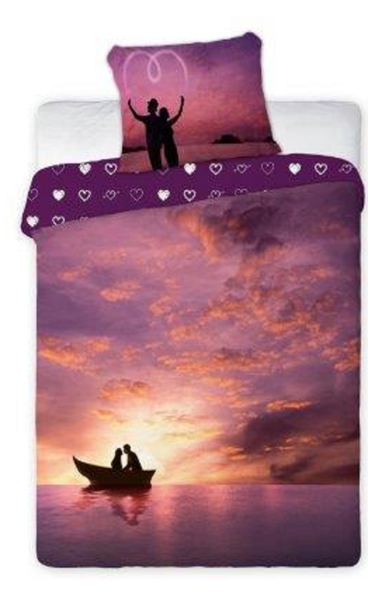Faro Pościel bawełniana 160x200 Serca Walentynkowa Zakochani love2